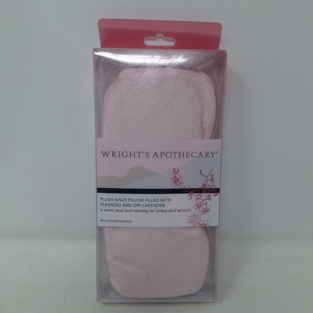 Wright's Apothecary Pink Plush Sinus Pillow Flaxseed Lavender Eye Mask Warm Cool